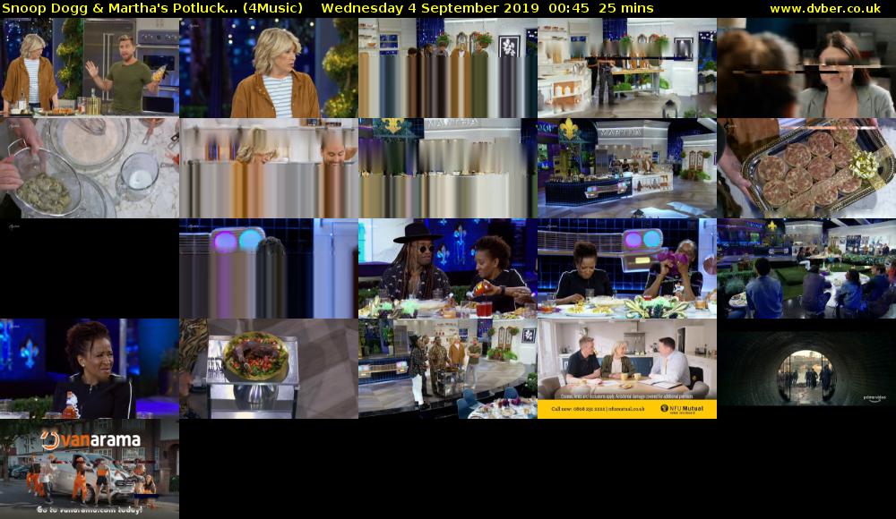 Snoop Dogg & Martha's Potluck... (4Music) Wednesday 4 September 2019 00:45 - 01:10