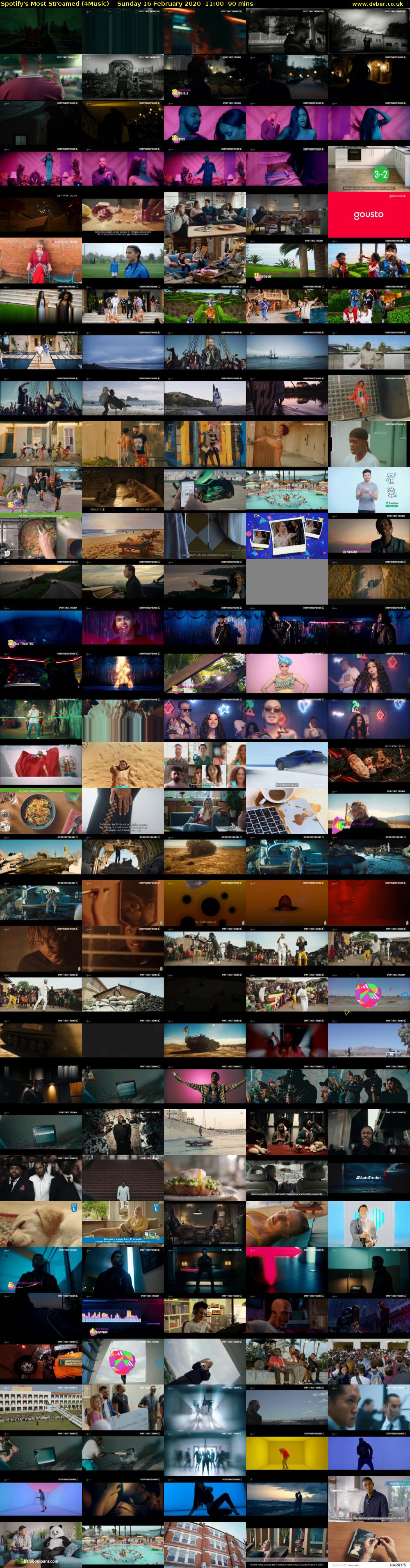 Spotify's Most Streamed (4Music) Sunday 16 February 2020 11:00 - 12:30