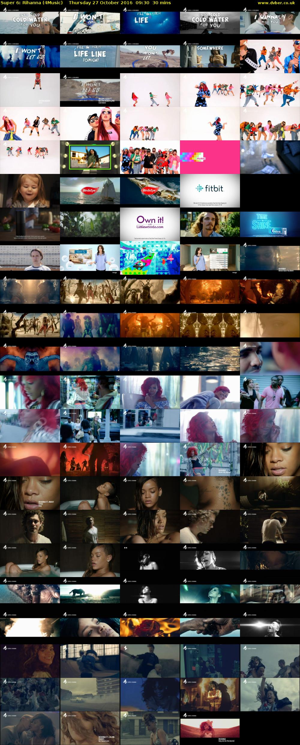 Super 6: Rihanna (4Music) Thursday 27 October 2016 09:30 - 10:00