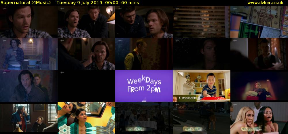 Supernatural (4Music) Tuesday 9 July 2019 00:00 - 01:00