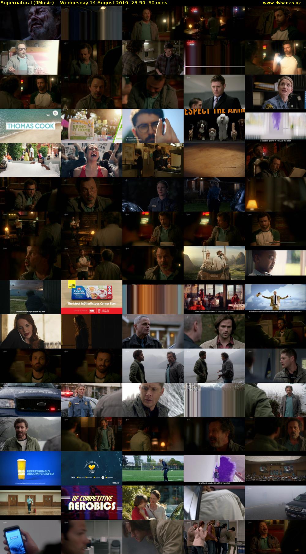 Supernatural (4Music) Wednesday 14 August 2019 23:50 - 00:50
