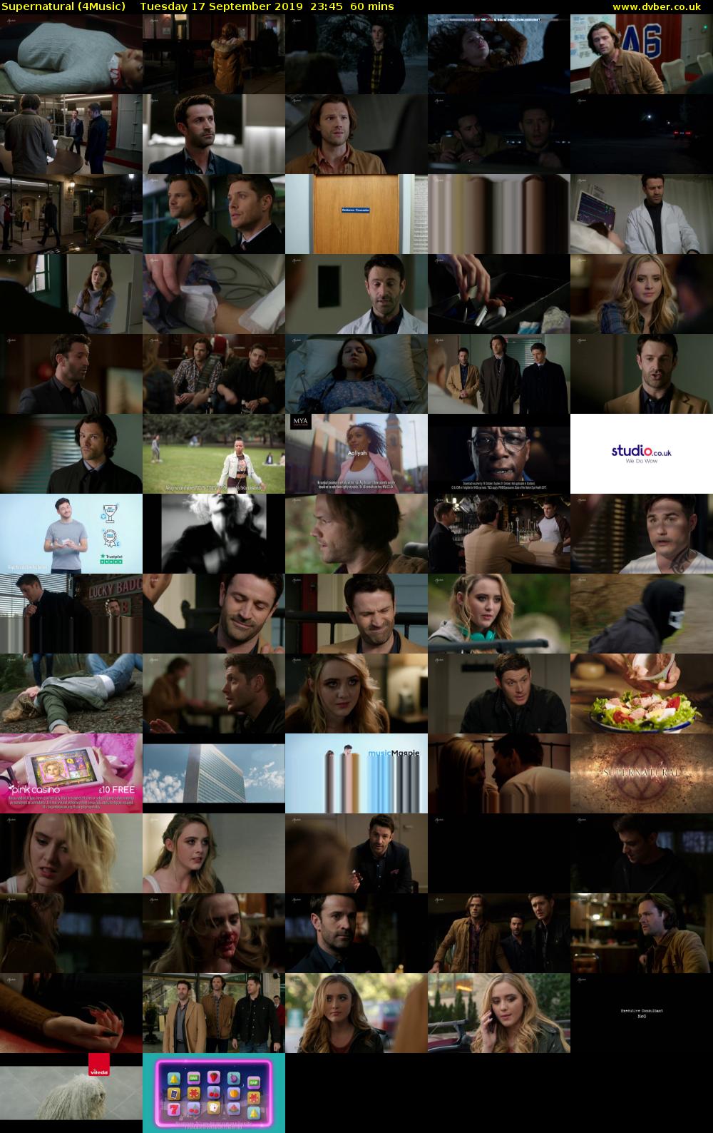 Supernatural (4Music) Tuesday 17 September 2019 23:45 - 00:45