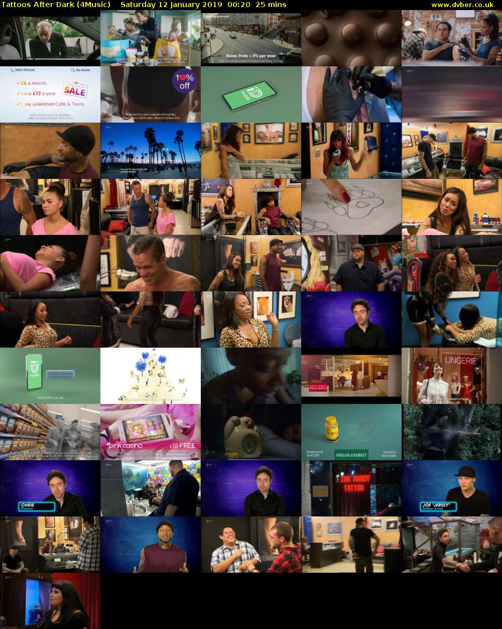 Tattoos After Dark (4Music) Saturday 12 January 2019 00:20 - 00:45