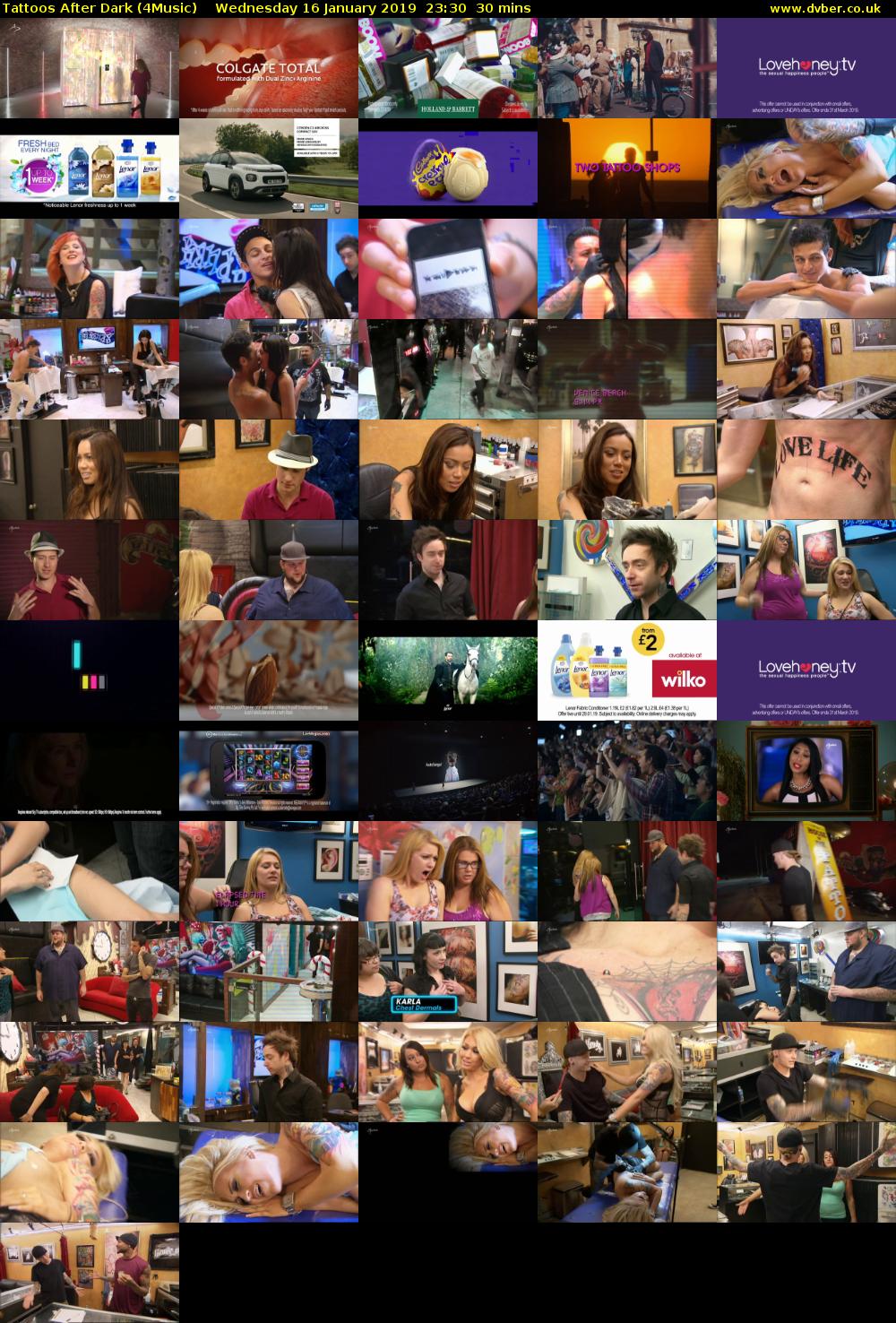 Tattoos After Dark (4Music) Wednesday 16 January 2019 23:30 - 00:00