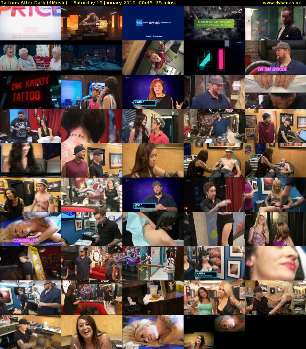 Tattoos After Dark (4Music) Saturday 19 January 2019 00:45 - 01:10
