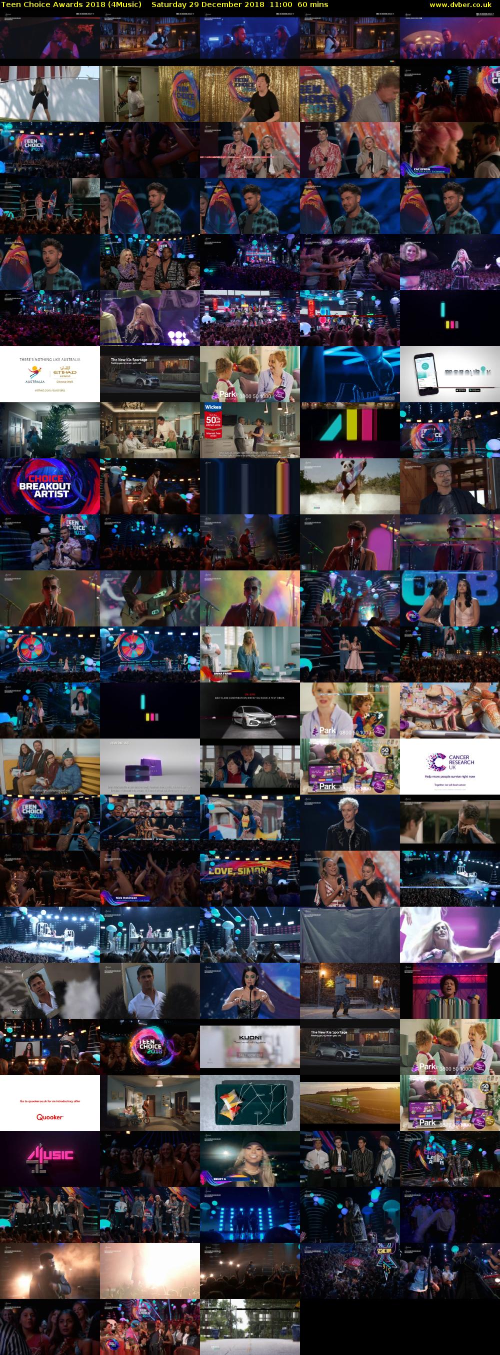 Teen Choice Awards 2018 (4Music) Saturday 29 December 2018 11:00 - 12:00