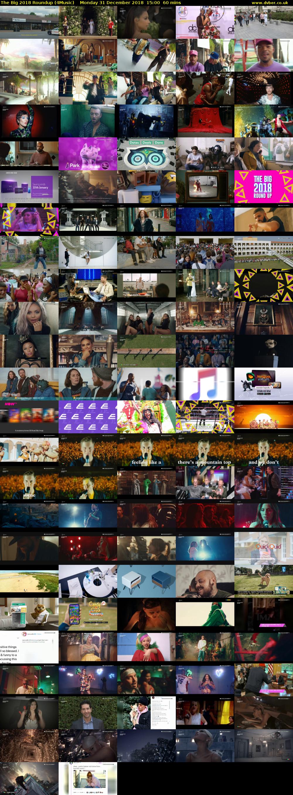 The Big 2018 Roundup (4Music) Monday 31 December 2018 15:00 - 16:00