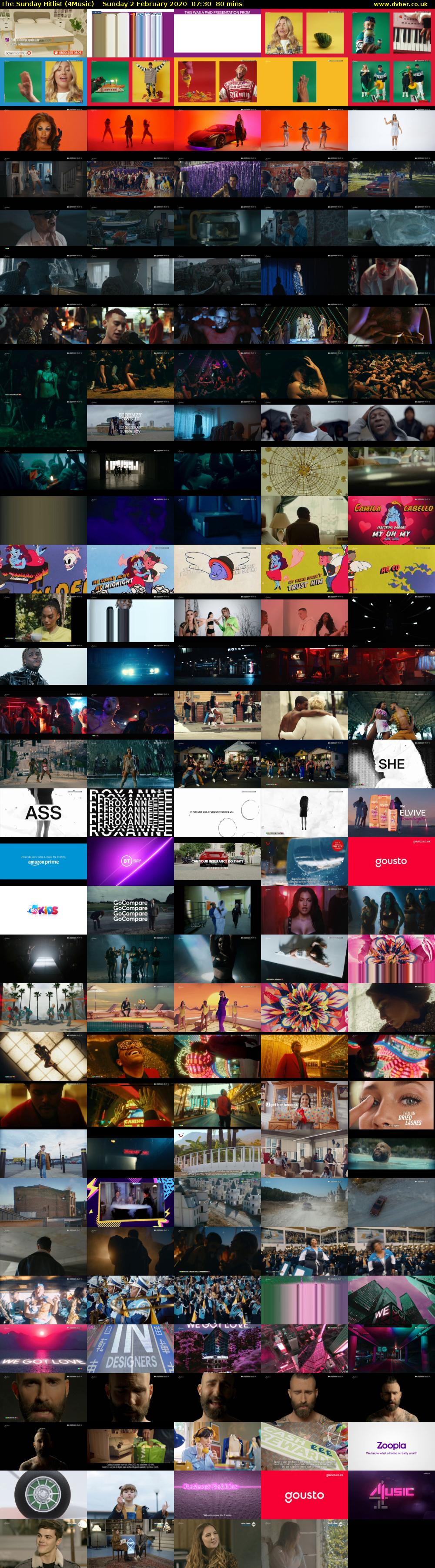 The Sunday Hitlist (4Music) Sunday 2 February 2020 07:30 - 08:50