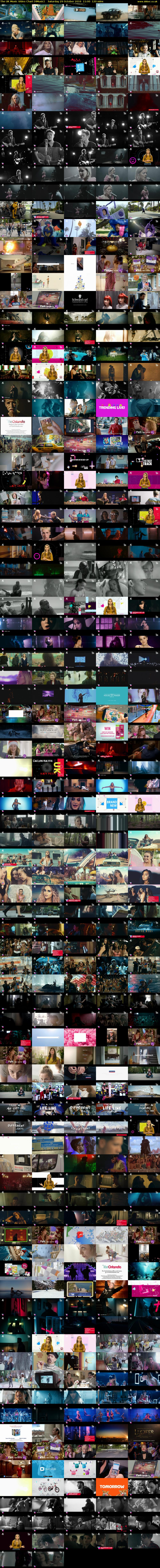 The UK Music Video Chart (4Music) Saturday 29 October 2016 11:00 - 13:00
