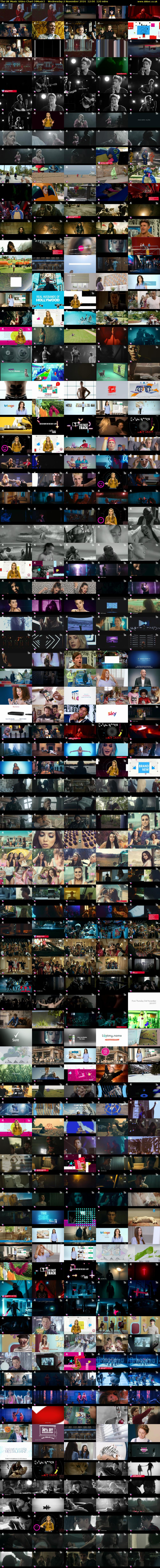 The UK Music Video Chart (4Music) Wednesday 2 November 2016 12:00 - 14:00