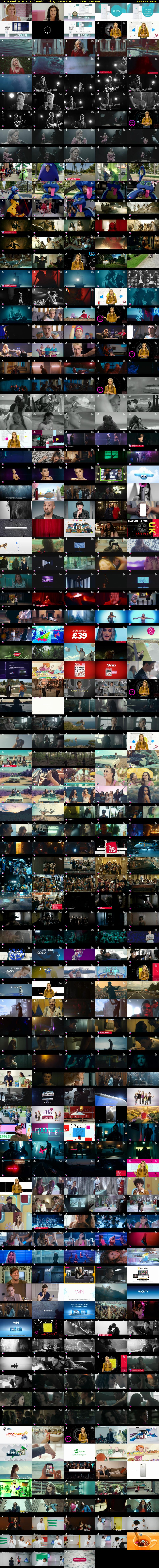 The UK Music Video Chart (4Music) Friday 4 November 2016 07:00 - 09:00