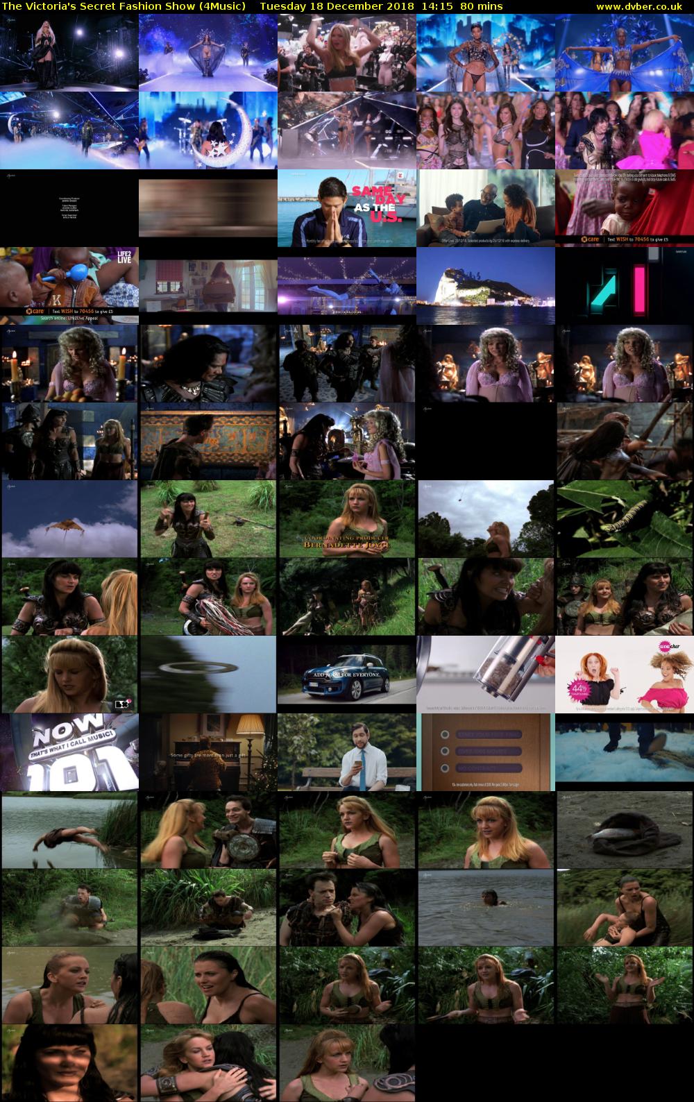 The Victoria's Secret Fashion Show (4Music) Tuesday 18 December 2018 14:15 - 15:35