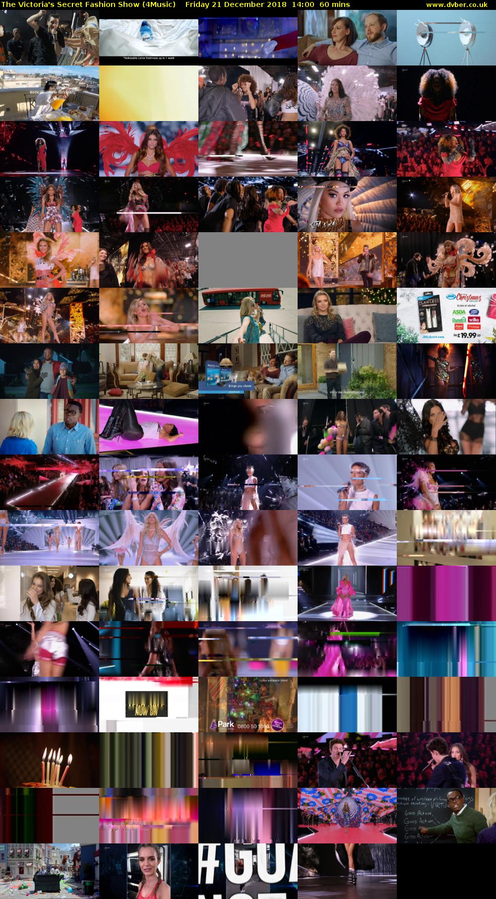 The Victoria's Secret Fashion Show (4Music) Friday 21 December 2018 14:00 - 15:00
