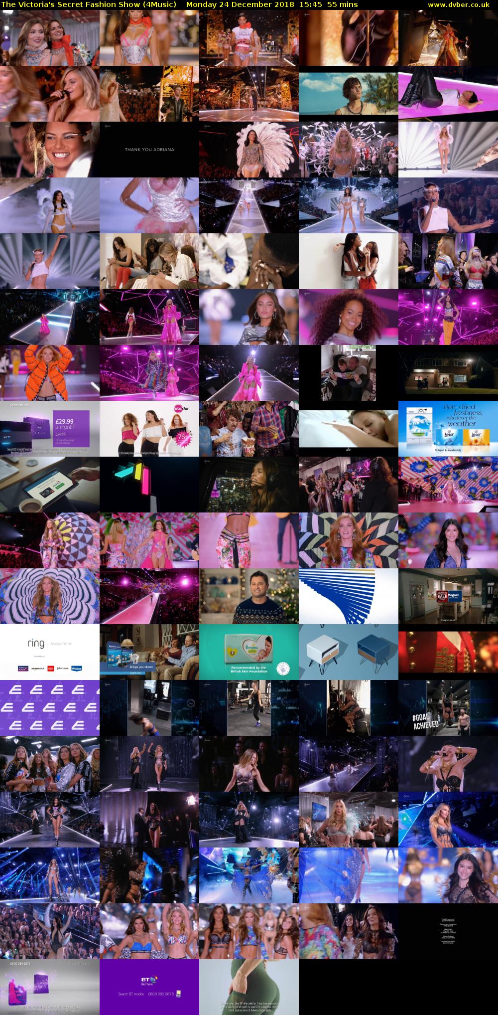 The Victoria's Secret Fashion Show (4Music) Monday 24 December 2018 15:45 - 16:40