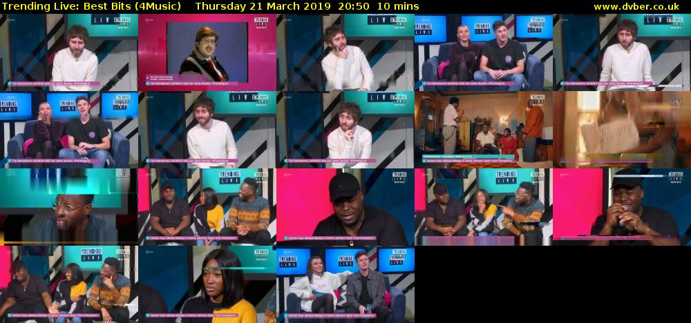 Trending Live: Best Bits (4Music) Thursday 21 March 2019 20:50 - 21:00