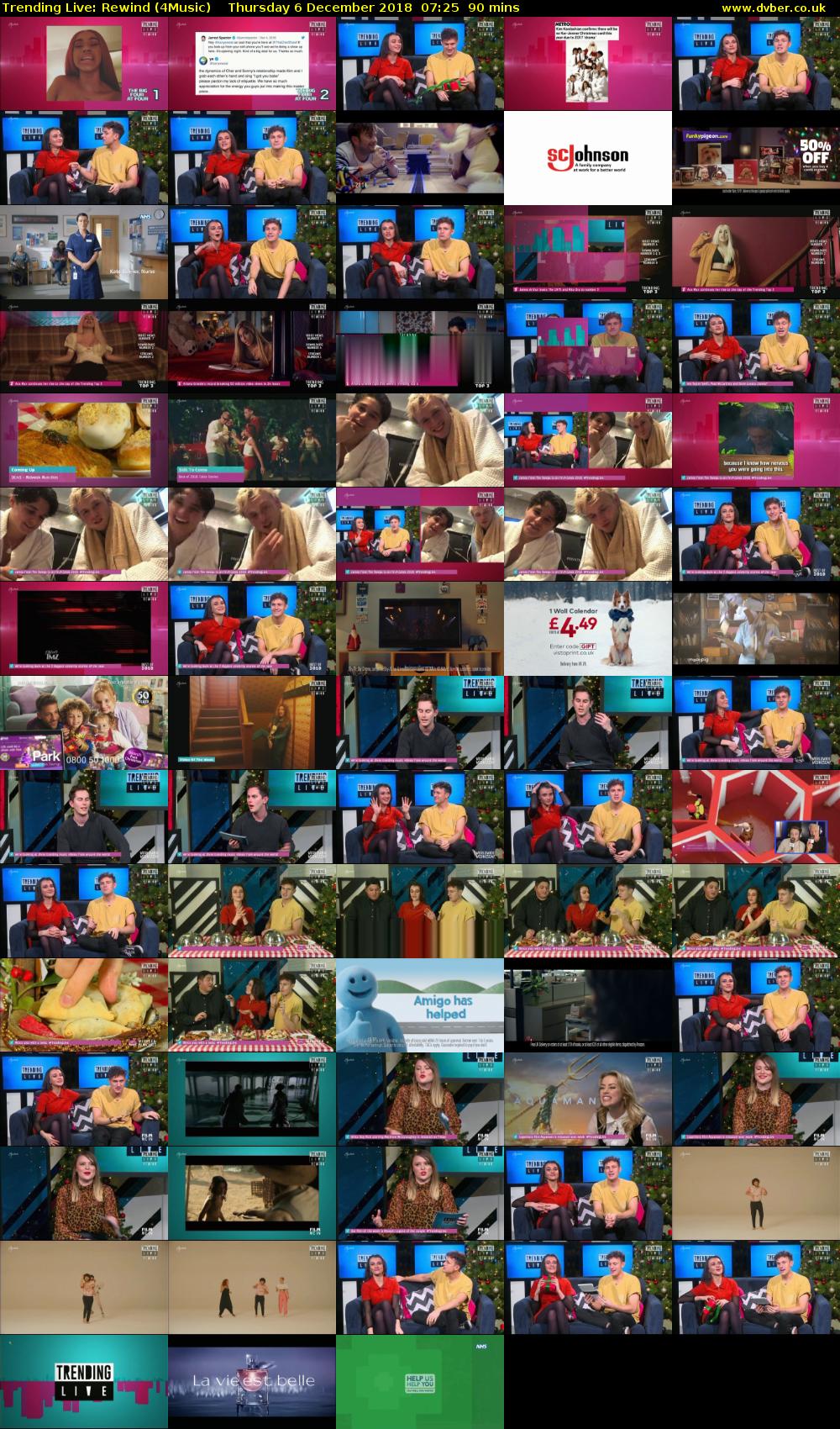 Trending Live: Rewind (4Music) Thursday 6 December 2018 07:25 - 08:55