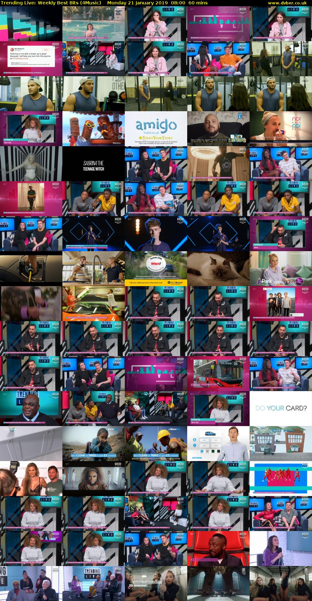 Trending Live: Weekly Best Bits (4Music) Monday 21 January 2019 08:00 - 09:00