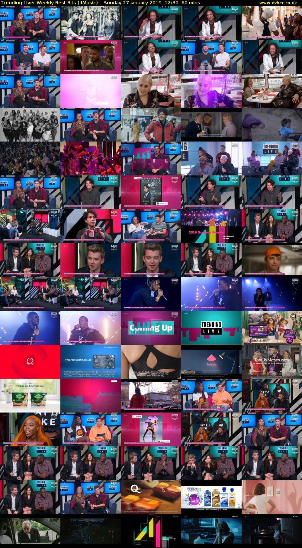 Trending Live: Weekly Best Bits (4Music) Sunday 27 January 2019 12:30 - 13:30