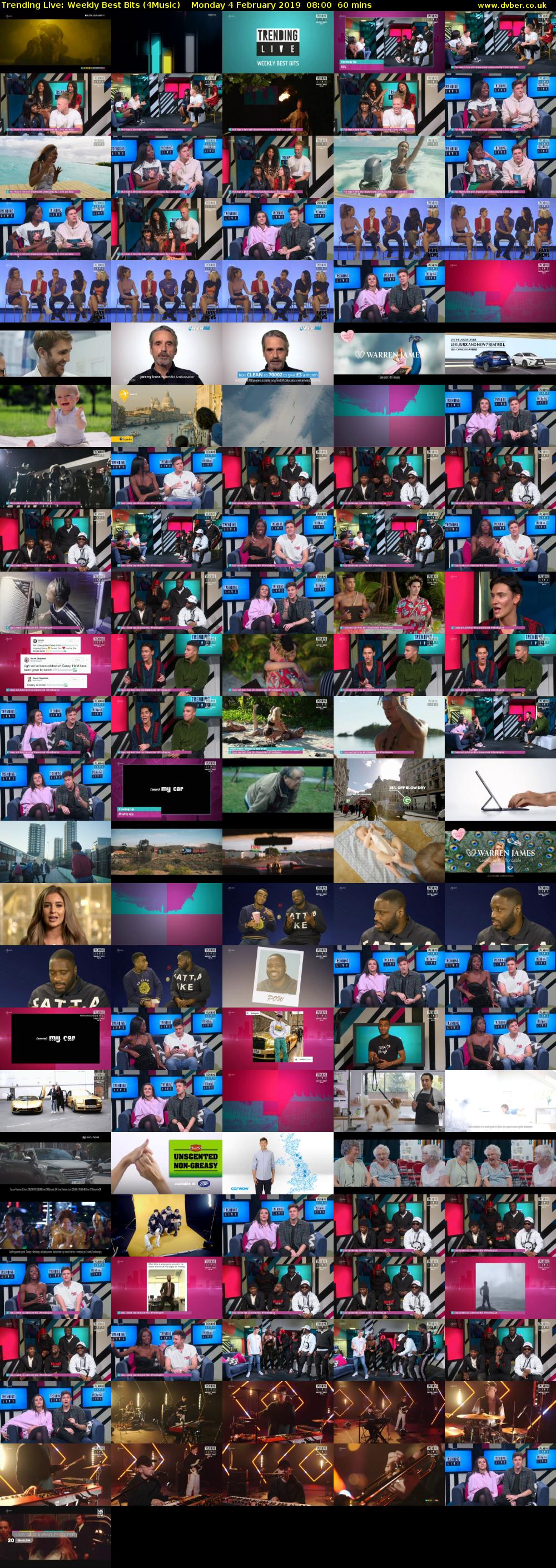 Trending Live: Weekly Best Bits (4Music) Monday 4 February 2019 08:00 - 09:00