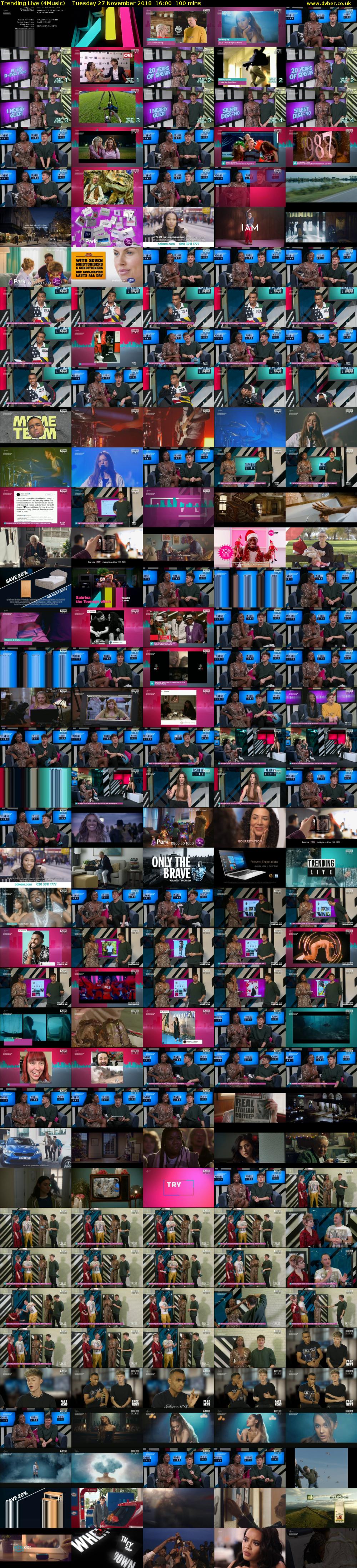 Trending Live (4Music) Tuesday 27 November 2018 16:00 - 17:40