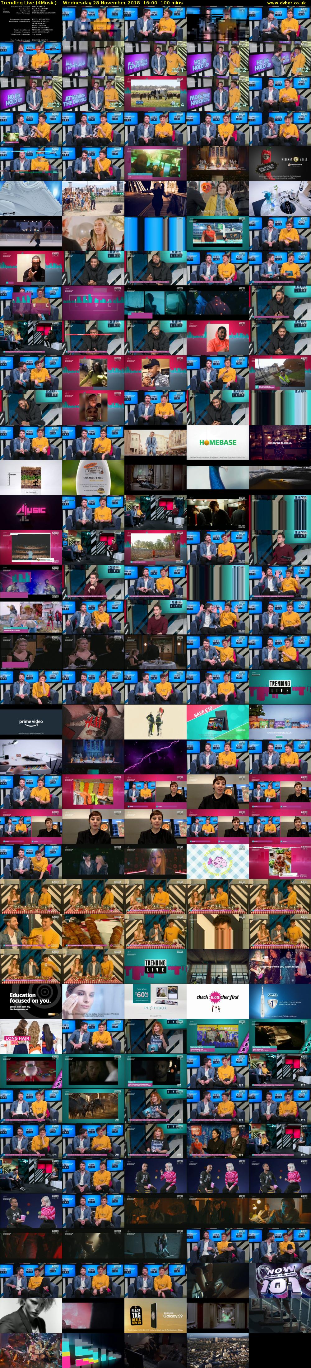 Trending Live (4Music) Wednesday 28 November 2018 16:00 - 17:40