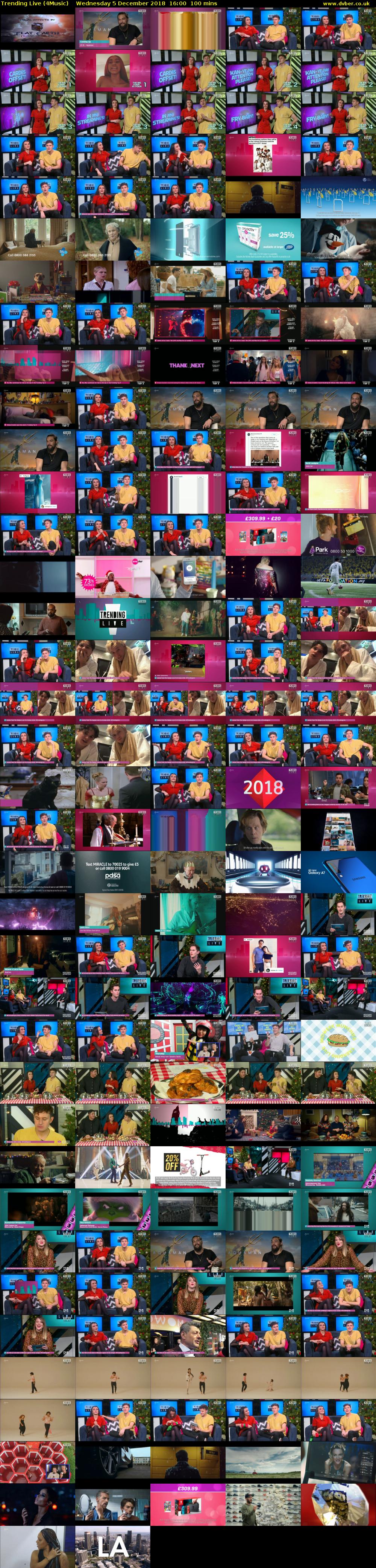 Trending Live (4Music) Wednesday 5 December 2018 16:00 - 17:40