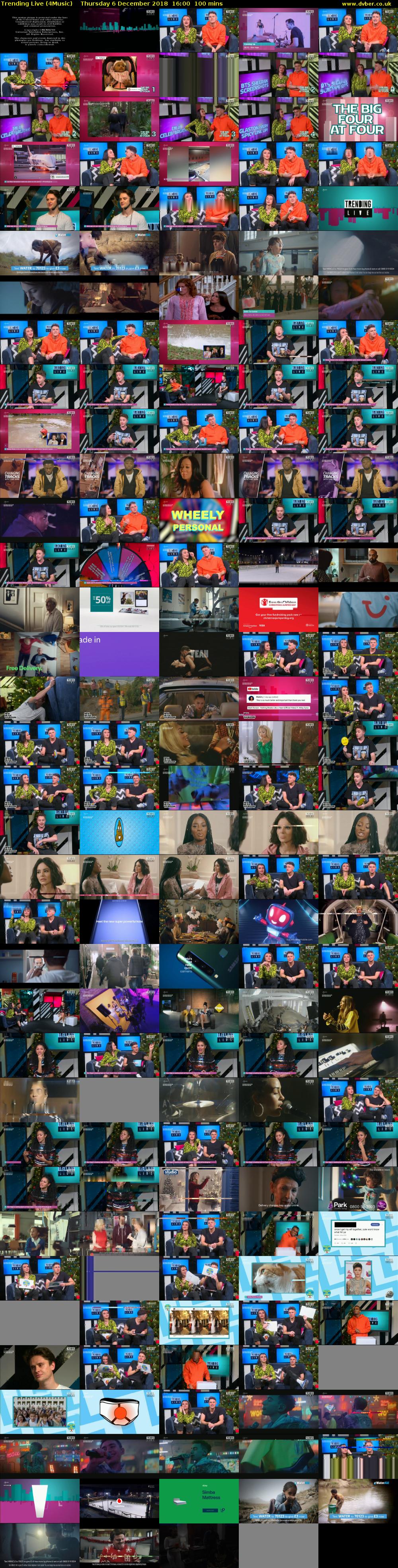 Trending Live (4Music) Thursday 6 December 2018 16:00 - 17:40