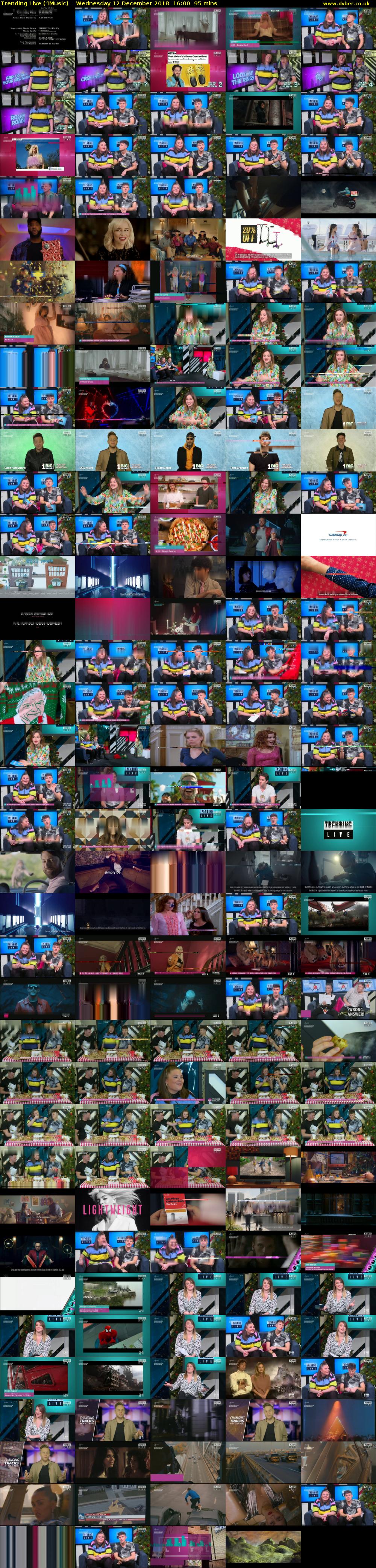 Trending Live (4Music) Wednesday 12 December 2018 16:00 - 17:35