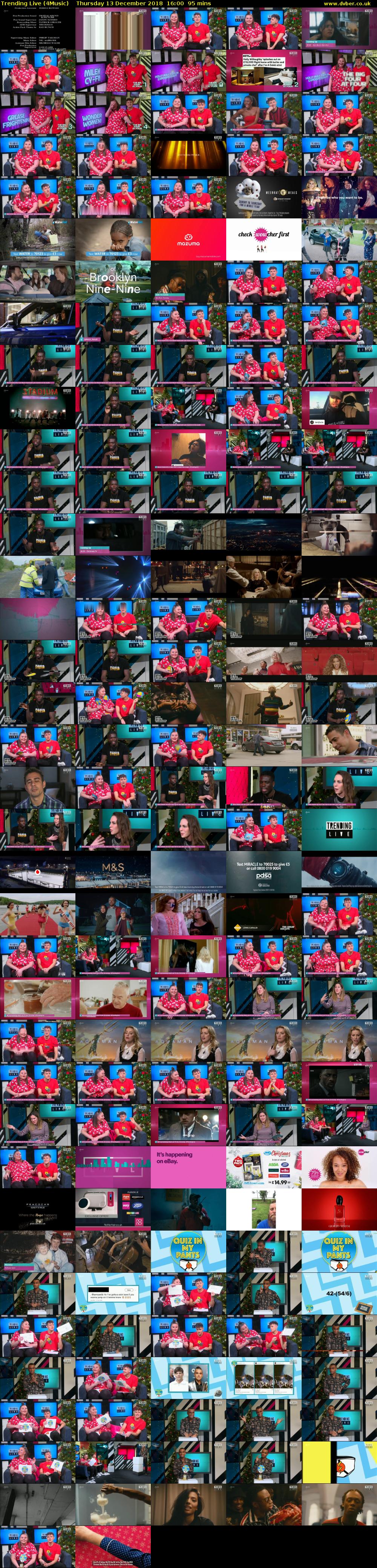 Trending Live (4Music) Thursday 13 December 2018 16:00 - 17:35