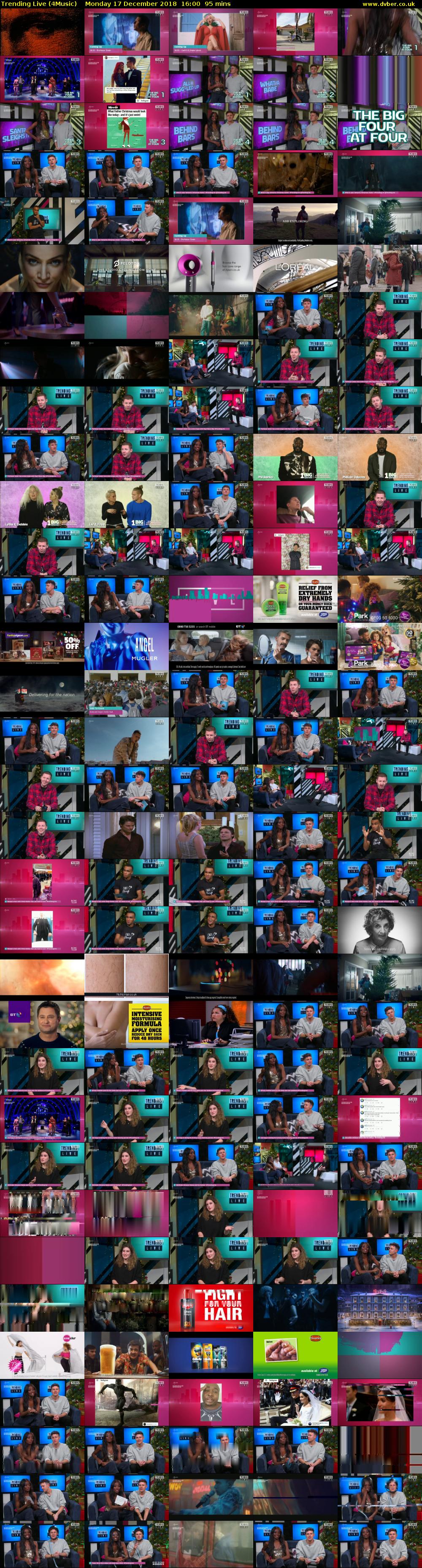 Trending Live (4Music) Monday 17 December 2018 16:00 - 17:35