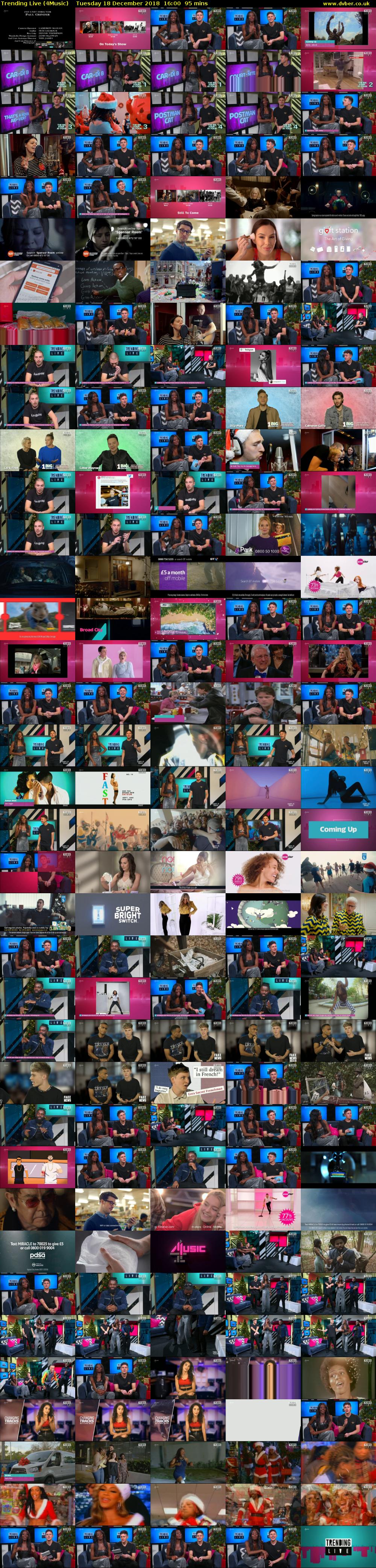 Trending Live (4Music) Tuesday 18 December 2018 16:00 - 17:35