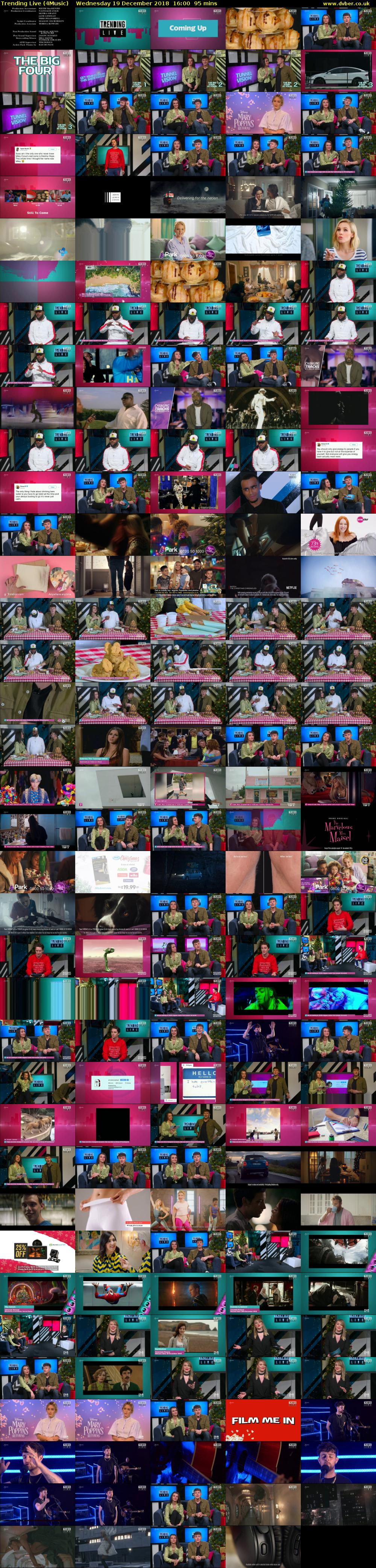 Trending Live (4Music) Wednesday 19 December 2018 16:00 - 17:35