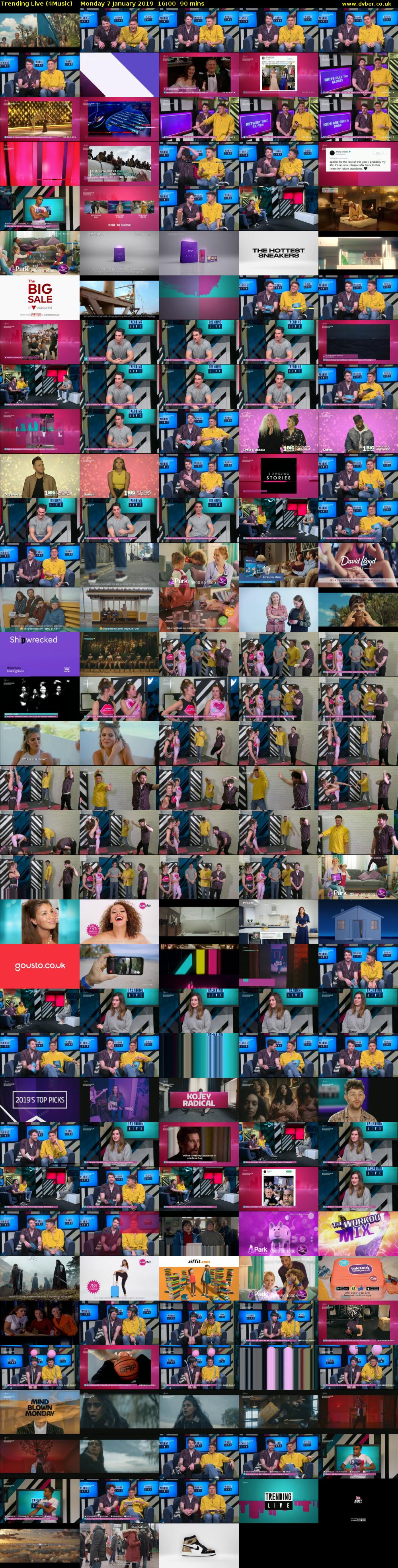 Trending Live (4Music) Monday 7 January 2019 16:00 - 17:30