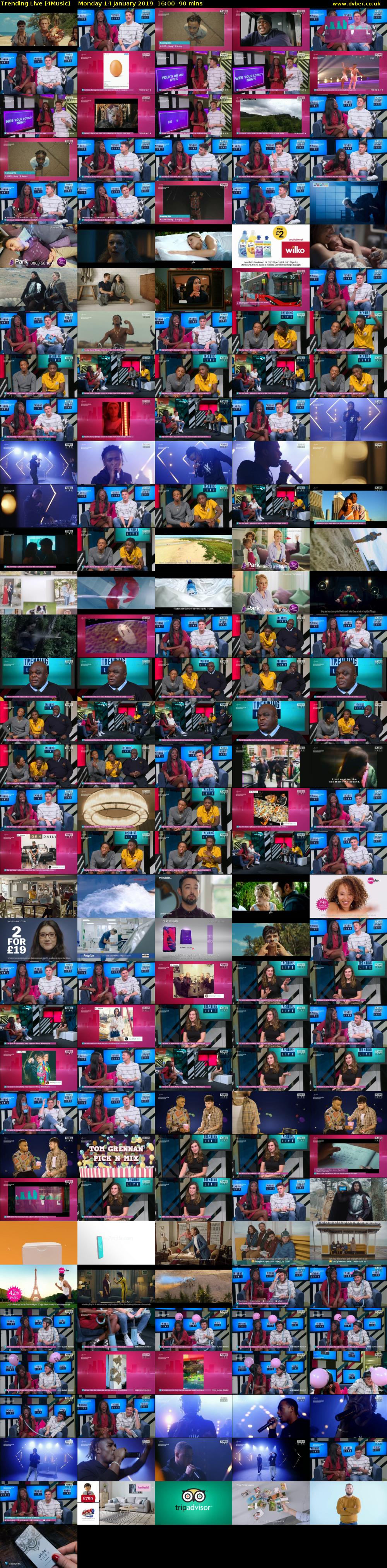 Trending Live (4Music) Monday 14 January 2019 16:00 - 17:30