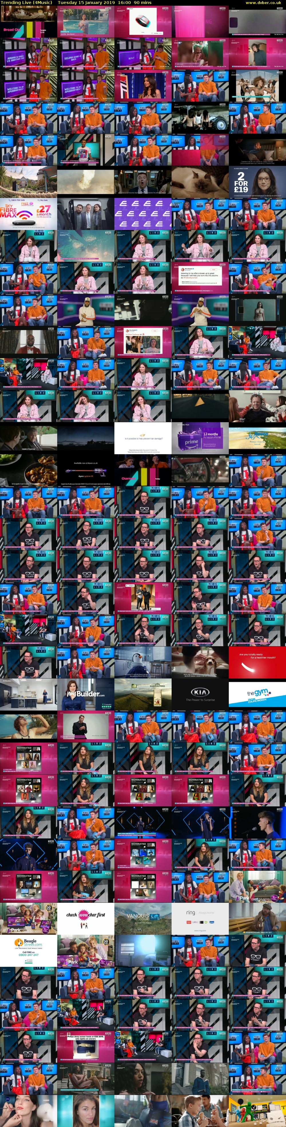 Trending Live (4Music) Tuesday 15 January 2019 16:00 - 17:30