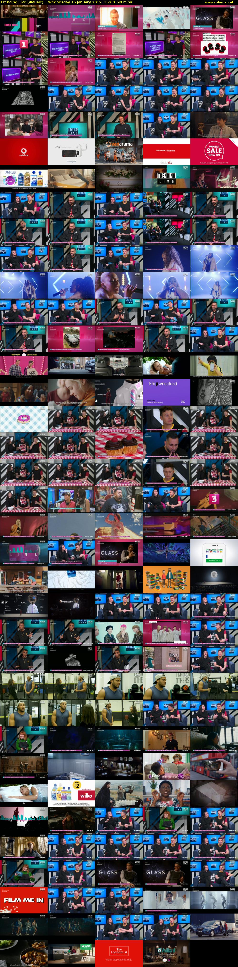 Trending Live (4Music) Wednesday 16 January 2019 16:00 - 17:30