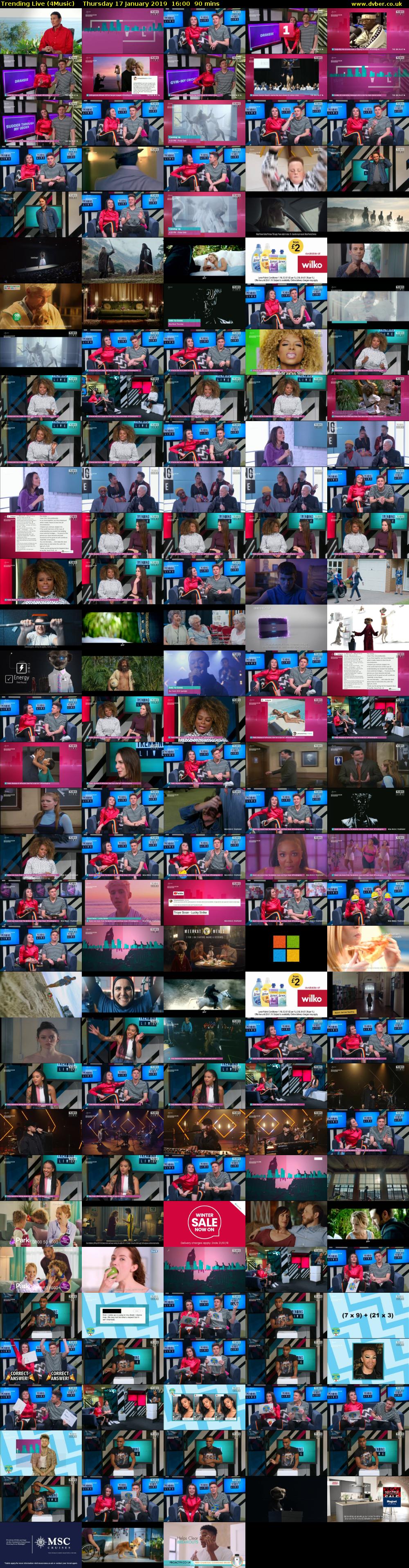 Trending Live (4Music) Thursday 17 January 2019 16:00 - 17:30