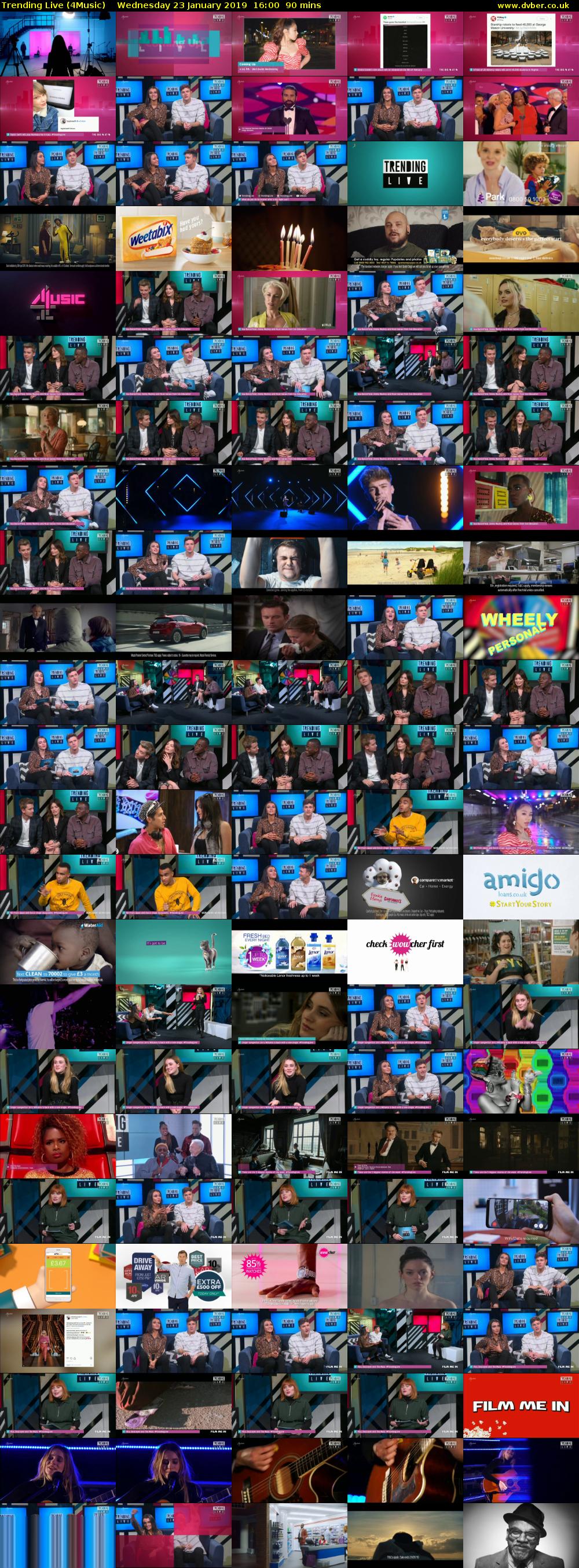 Trending Live (4Music) Wednesday 23 January 2019 16:00 - 17:30