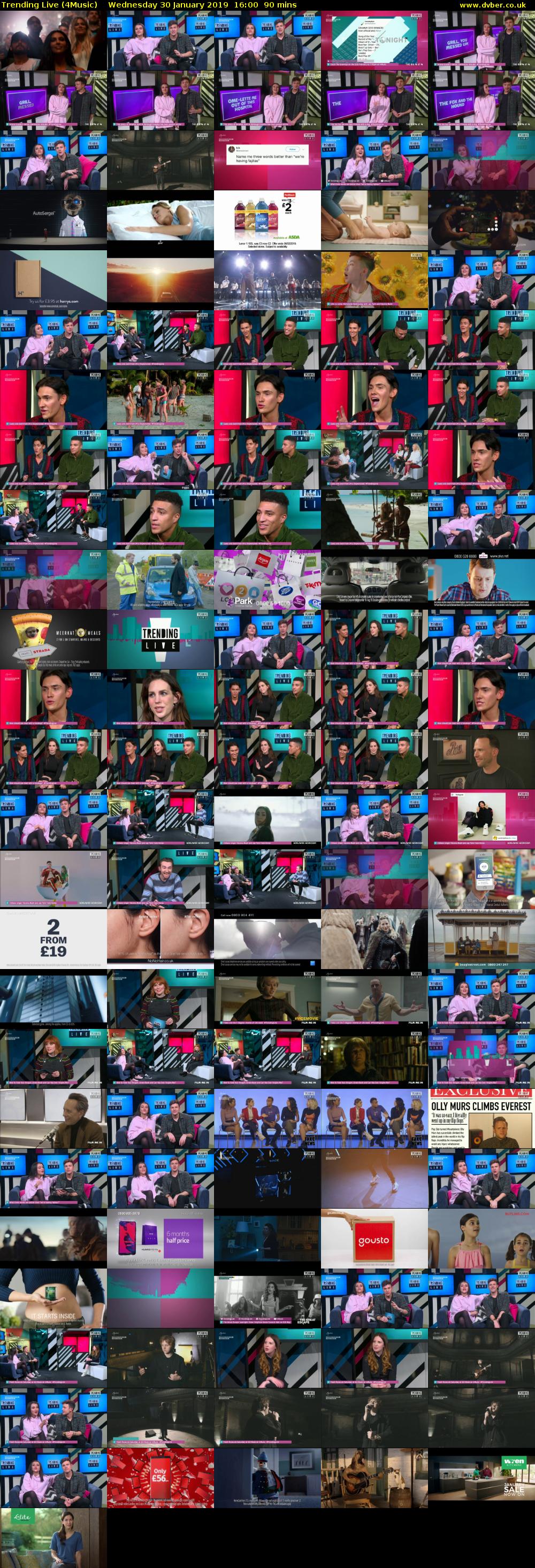 Trending Live (4Music) Wednesday 30 January 2019 16:00 - 17:30