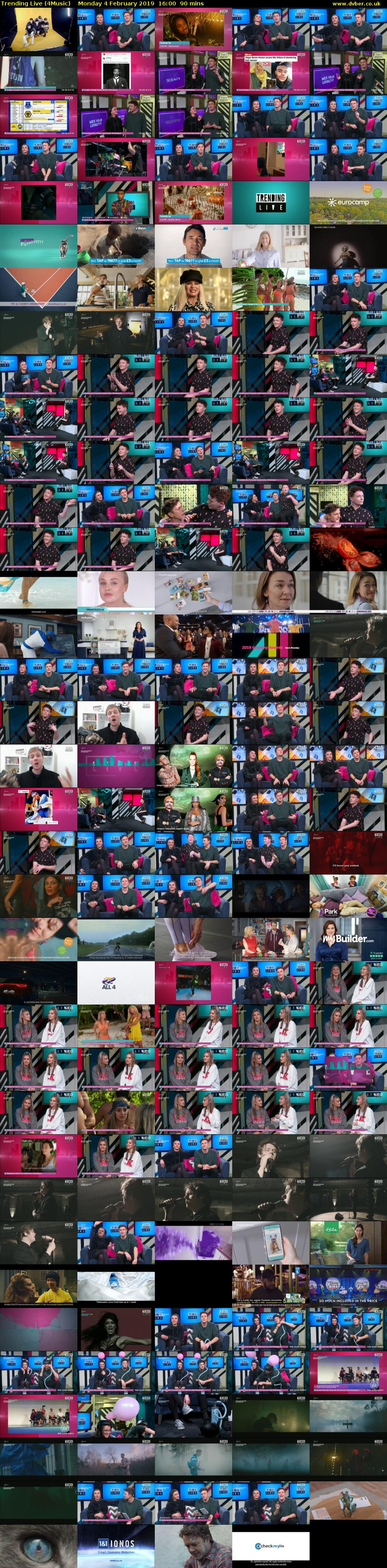 Trending Live (4Music) Monday 4 February 2019 16:00 - 17:30