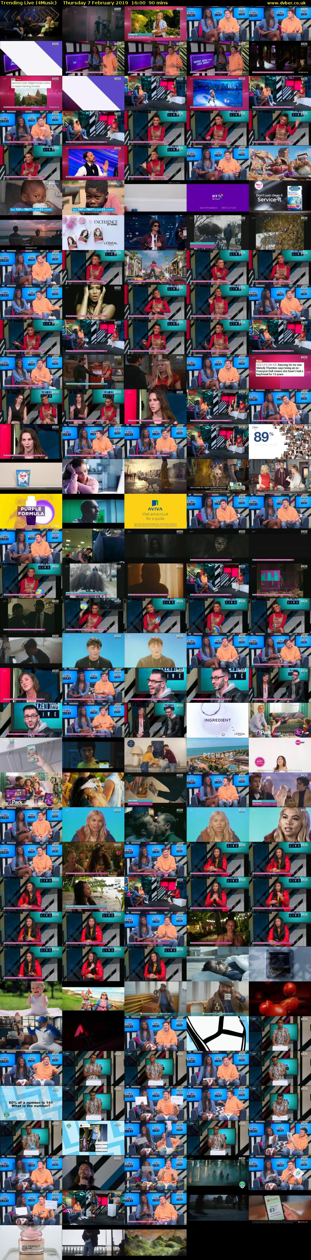 Trending Live (4Music) Thursday 7 February 2019 16:00 - 17:30