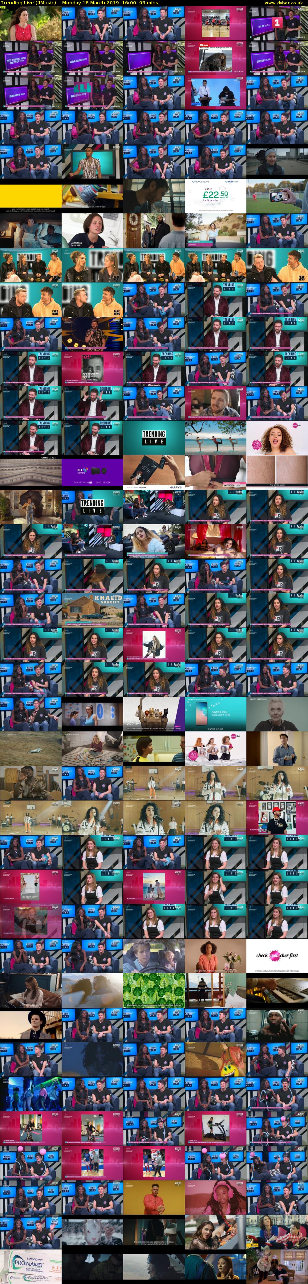 Trending Live (4Music) Monday 18 March 2019 16:00 - 17:35