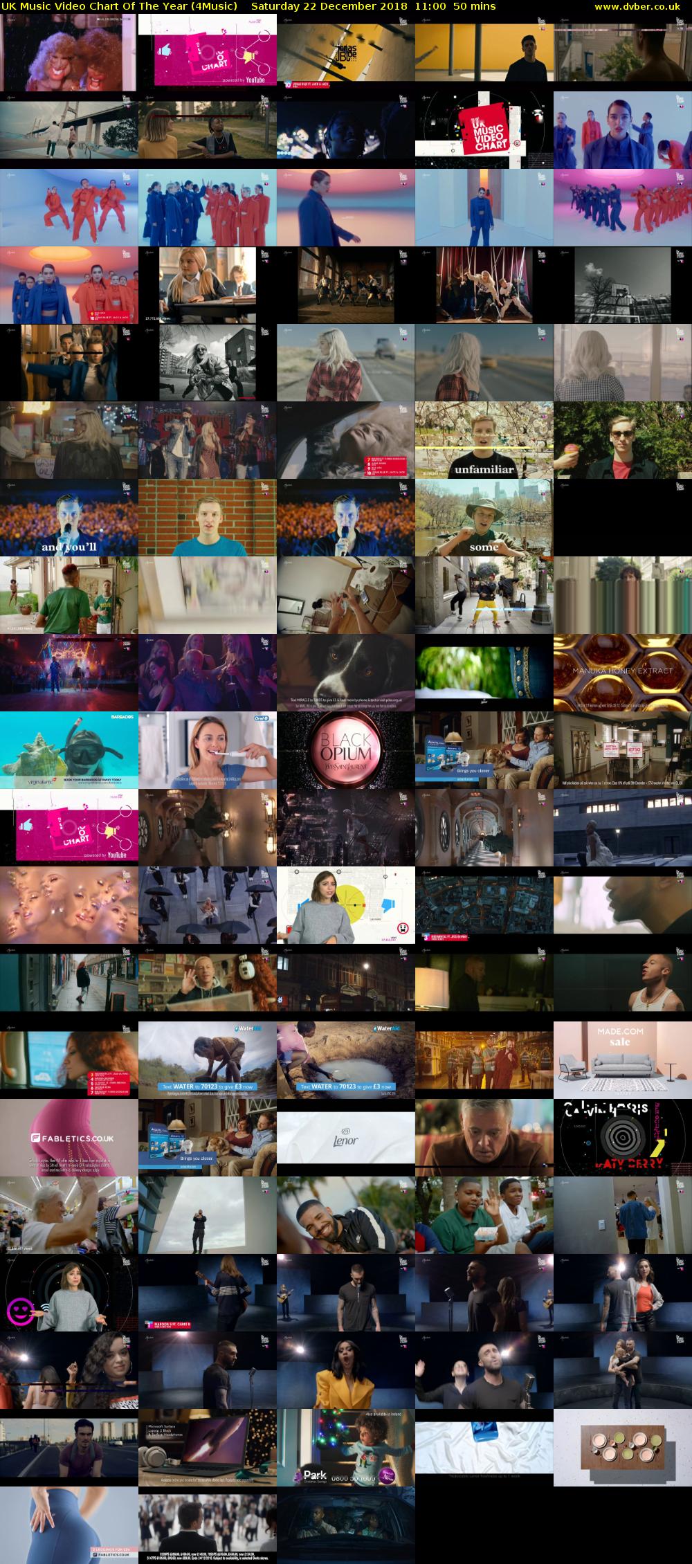 UK Music Video Chart Of The Year (4Music) Saturday 22 December 2018 11:00 - 11:50