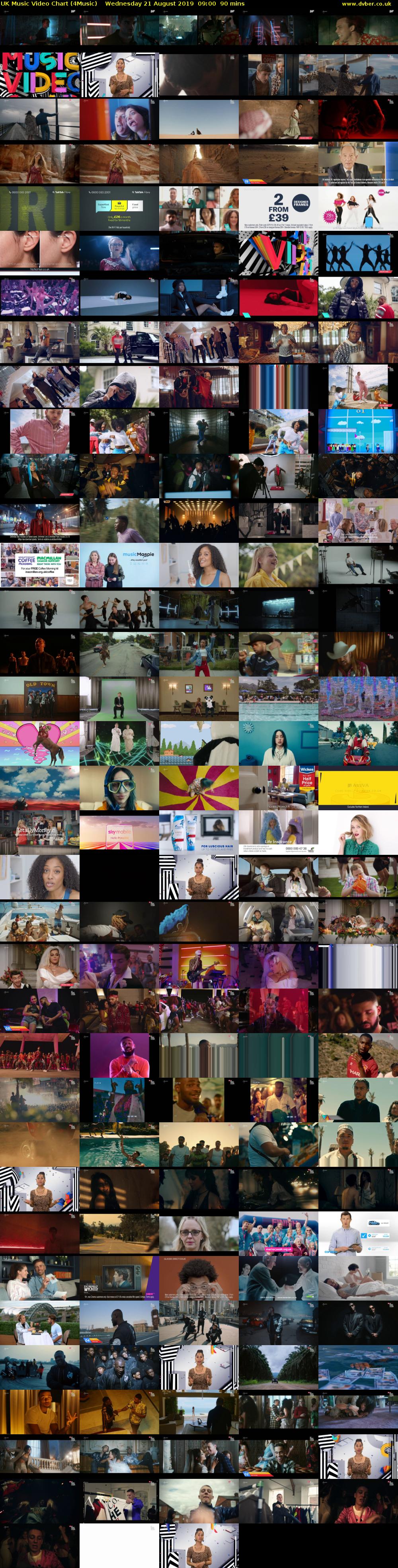 UK Music Video Chart (4Music) Wednesday 21 August 2019 09:00 - 10:30