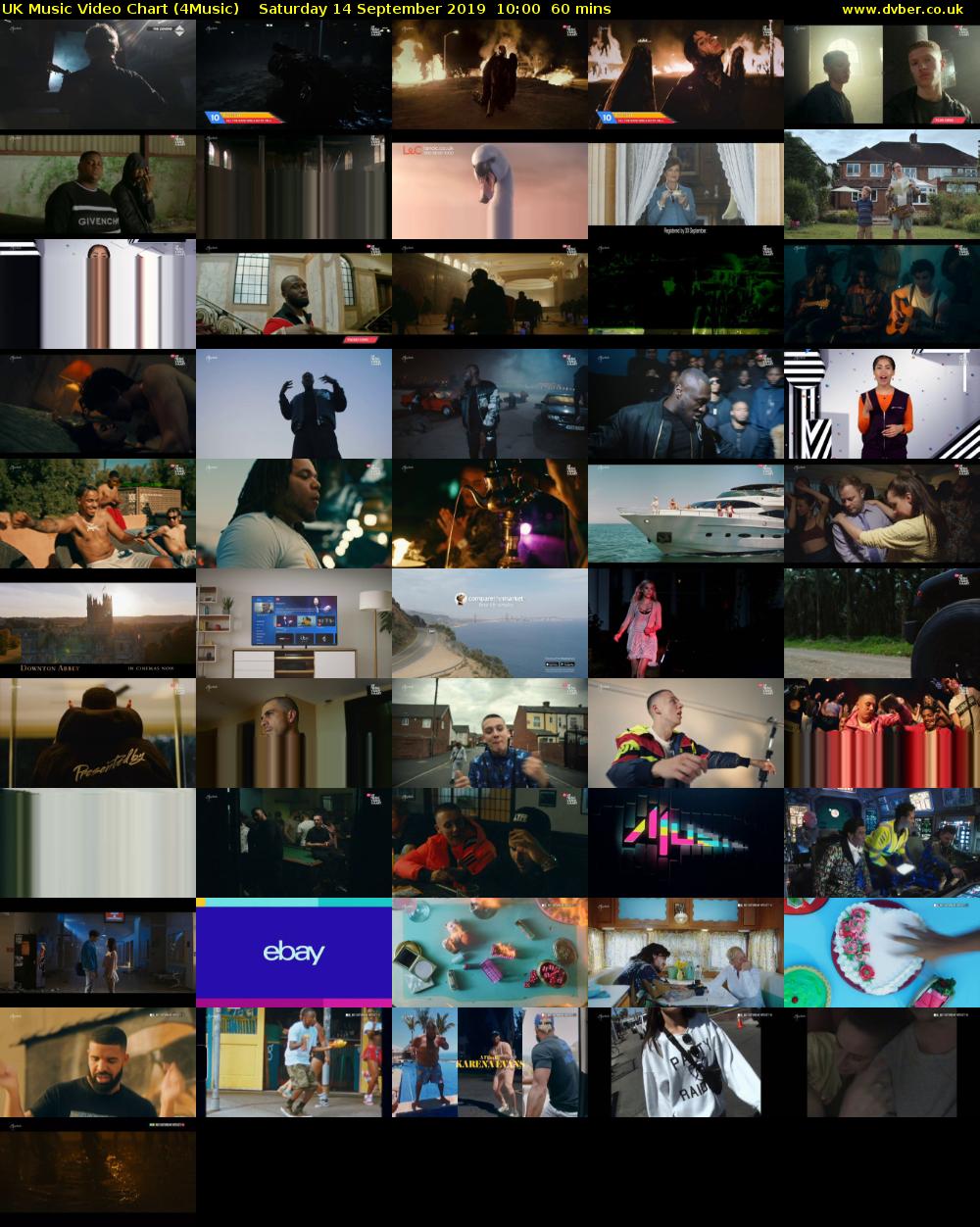 UK Music Video Chart (4Music) Saturday 14 September 2019 10:00 - 11:00