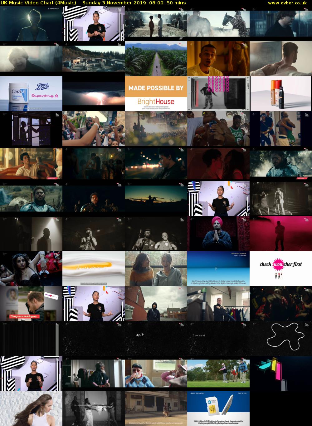 UK Music Video Chart (4Music) Sunday 3 November 2019 08:00 - 08:50