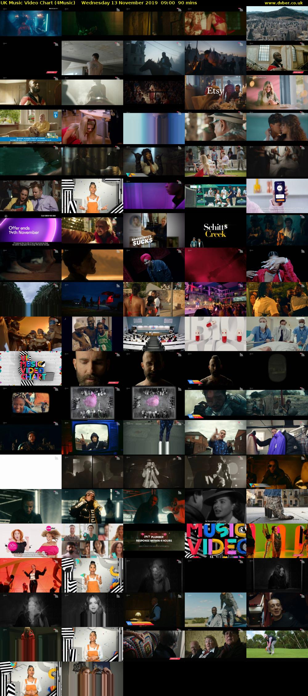 UK Music Video Chart (4Music) Wednesday 13 November 2019 09:00 - 10:30