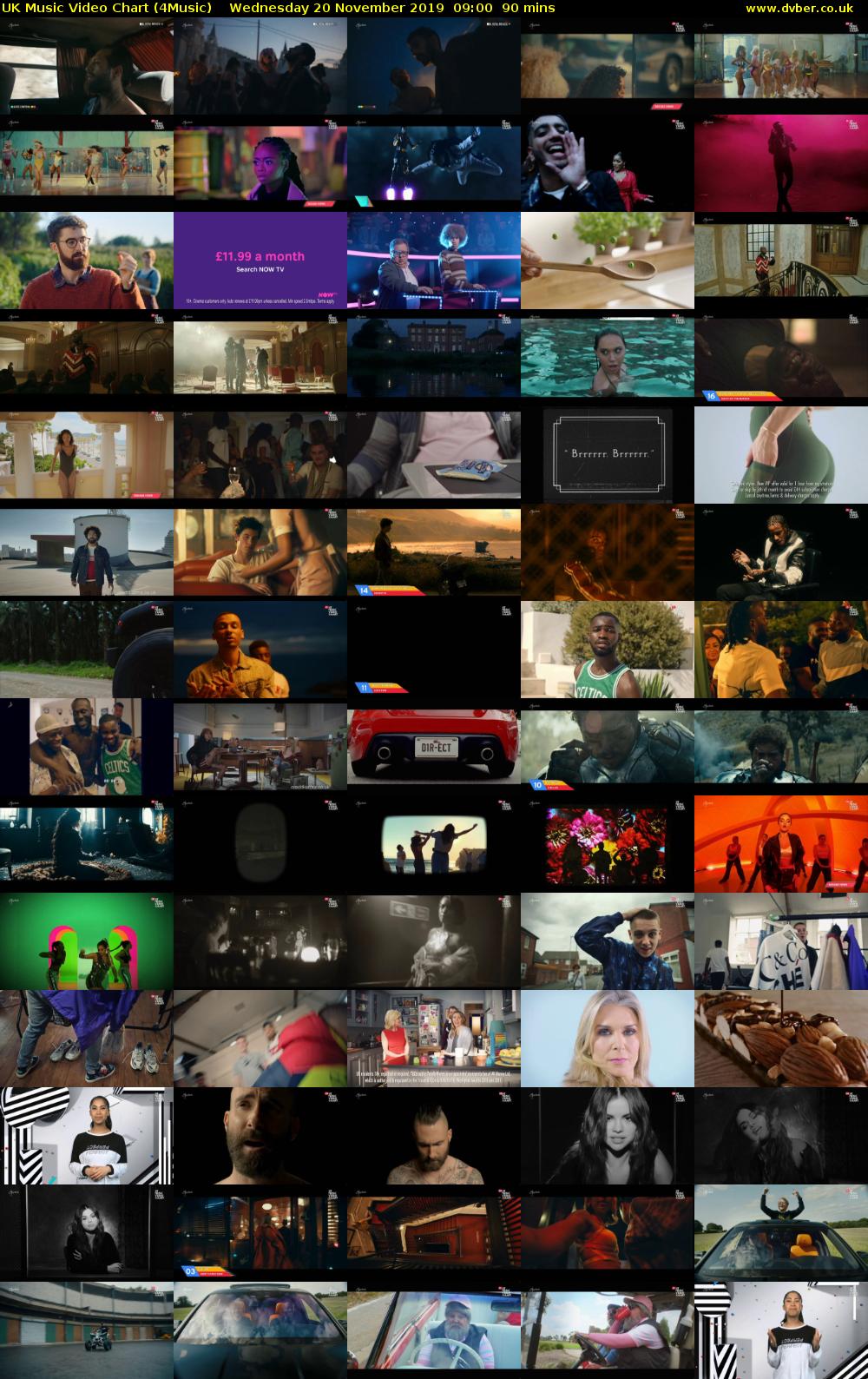 UK Music Video Chart (4Music) Wednesday 20 November 2019 09:00 - 10:30