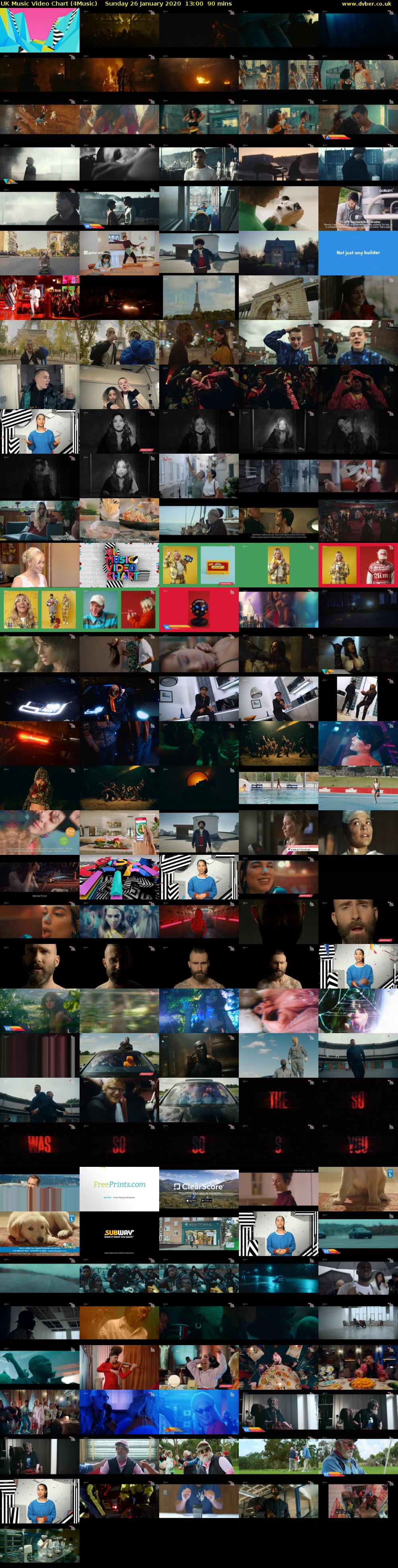 UK Music Video Chart (4Music) Sunday 26 January 2020 13:00 - 14:30