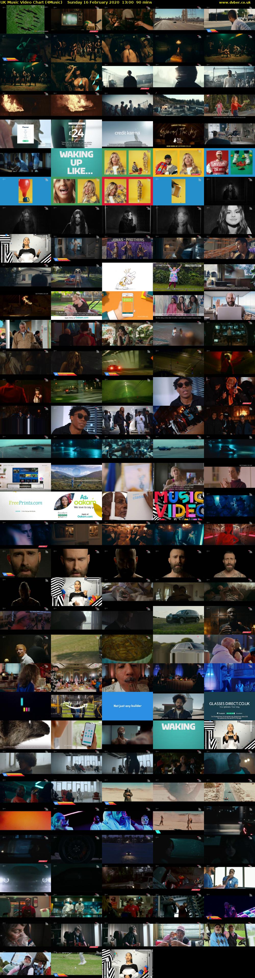 UK Music Video Chart (4Music) Sunday 16 February 2020 13:00 - 14:30